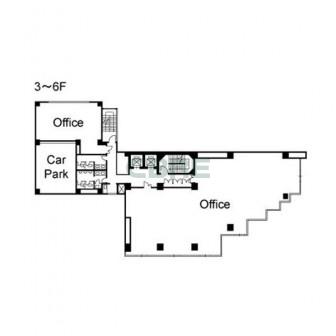3階〜6階 平面図