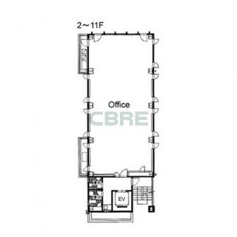 2階〜11階 平面図