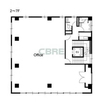 2階〜7階 平面図
