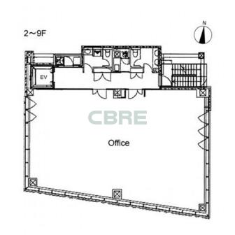 2階〜9階 平面図