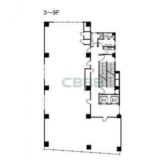 3階〜9階 平面図