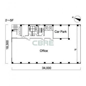2階〜5階 平面図