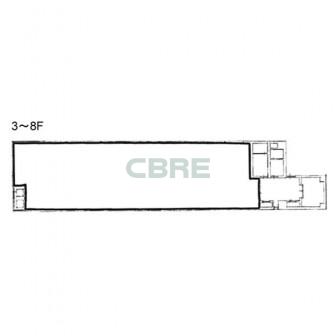 3階〜8階 平面図