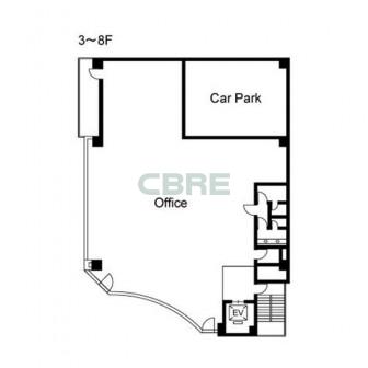 3階〜8階 平面図