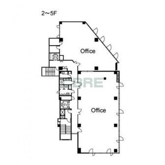 2階〜5階 平面図