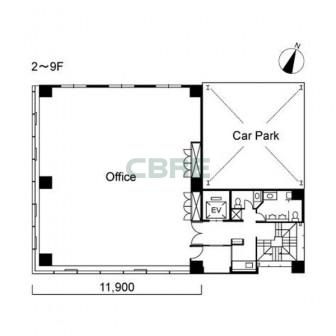 2階〜9階 平面図