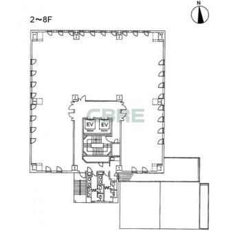 2階〜8階 平面図
