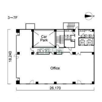 3階〜7階 平面図