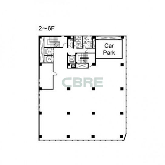 2階〜6階 平面図