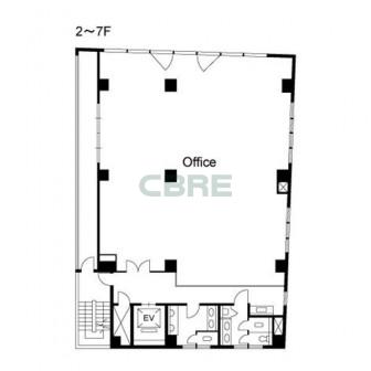 2階〜7階 平面図