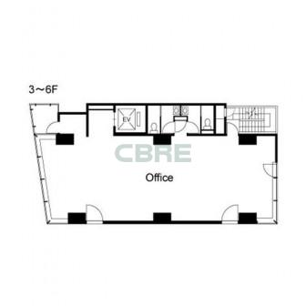 3階〜6階 平面図