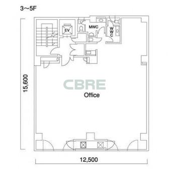 3階〜5階 平面図