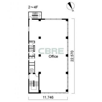 2階〜4階 平面図