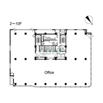 2階〜10階 平面図