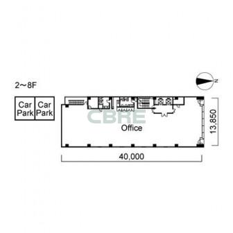 2階〜8階 平面図