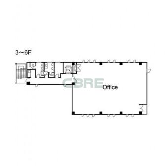 3階〜6階 平面図