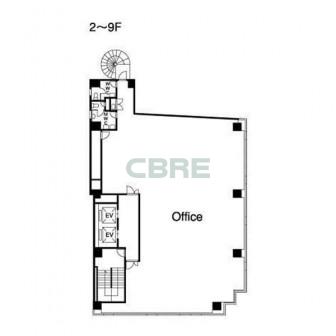 2階〜9階 平面図