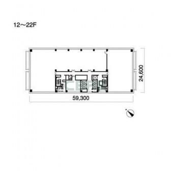 12階〜22階 平面図