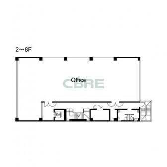 2階〜8階 平面図