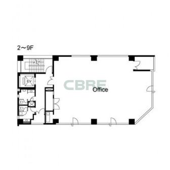 2階〜9階 平面図