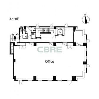 4階〜8階 平面図