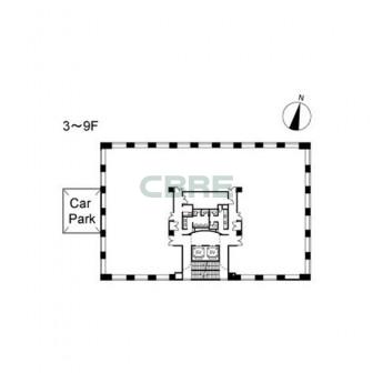 3階〜9階 平面図