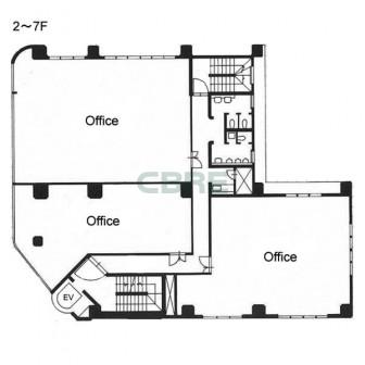 2階〜7階 平面図