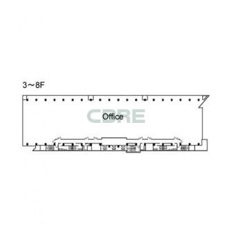 3階〜8階 平面図
