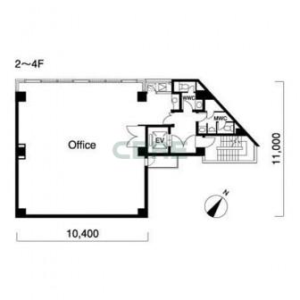 2階〜4階 平面図