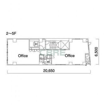 2階〜5階 平面図