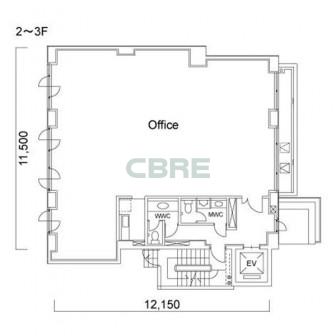 2階〜3階 平面図