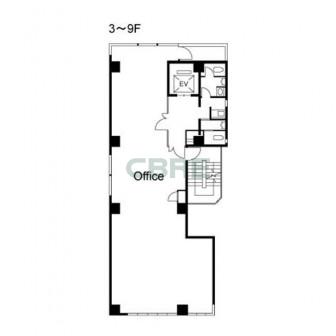 3階〜9階 平面図