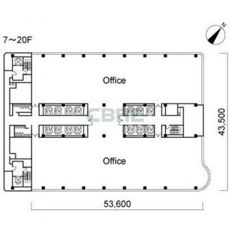 7階〜20階 平面図