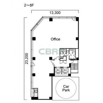 2階〜8階 平面図