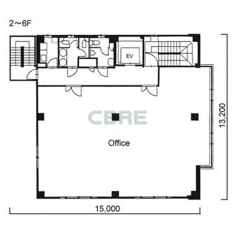 2階〜6階 平面図