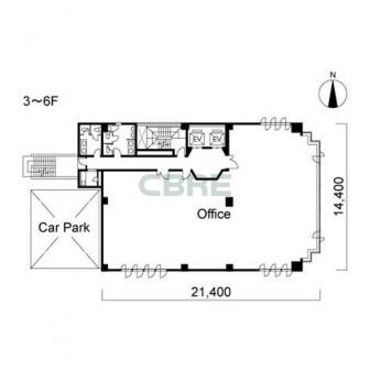 3階〜6階 平面図