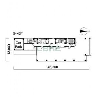 5階〜8階 平面図