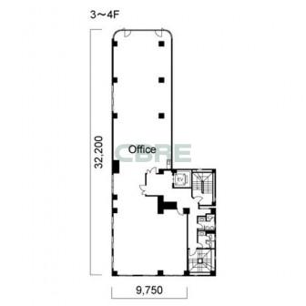3階〜4階 平面図