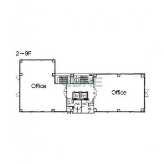 2階〜9階 平面図