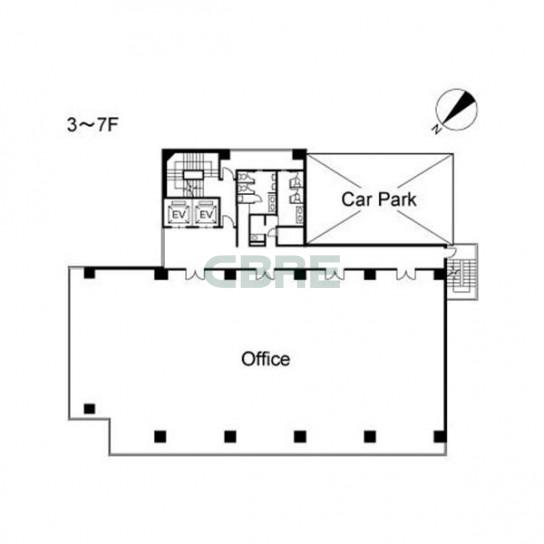 3階〜7階 平面図