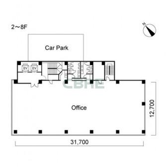 2階〜8階 平面図