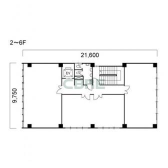 2階〜6階 平面図