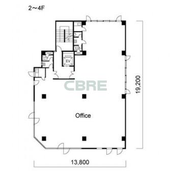 2階〜4階 平面図