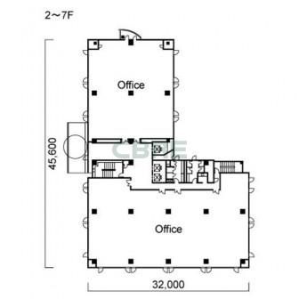2階〜7階 平面図