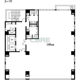 3階〜7階 平面図
