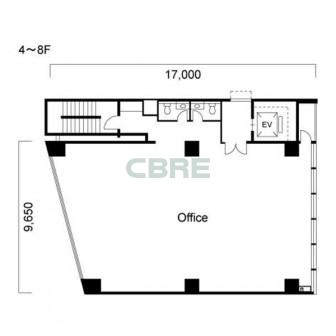 4階〜8階 平面図