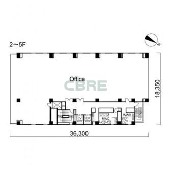 2階〜5階 平面図