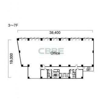3階〜7階 平面図