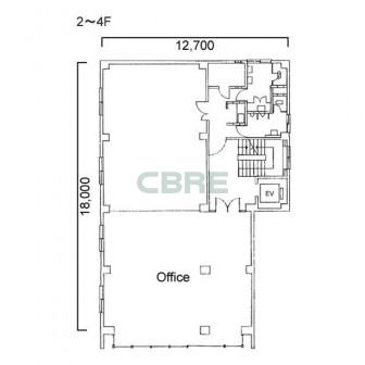 2階〜4階 平面図