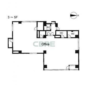 3階〜5階 平面図
